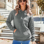 Nadorine Hoodie Oversize Hoodie Casual Waffle Pullover (DE Only)