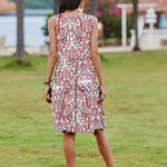 Nadorine Boho Floral Casual Tank Dresses with Pockets