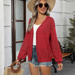 Nadorine Cardigan Long Sleeve Crochet Shrug Soft Knit Sweater