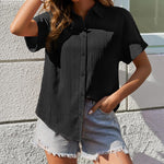 Nadorine Blouse Women's Short Sleeve Shirt Blouse (DE Only)