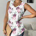 Nadorine Women Eyelet Tank Tops Sleeveless Shirts V Neck Cute Top