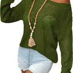 Nadorine Crochet Tops Off The Shoulder Sweaters