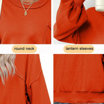 Zeagoo Womens Oversized Sweaters Lantern Sleeve Knit Tops