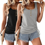 Zeagoo Womens Tank Tops 2 Pack U Neck Sleeveless Tops