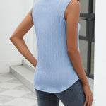 Nadorine Sleeveless Button Down Shirts V Neck Solid Tank Tops