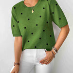 Zeagoo Womens Sweaters Short Sleeve Top Casual Knit Tops