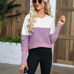 Nadorine Women's Long Sleeve Sweater Casual Ribbed Knit Pullover