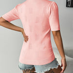 Nadorine Short Sleeve Sweaters Soft Casual V Neck Pullover Tops