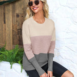 Nadorine Women's Long Sleeve Sweater Casual Ribbed Knit Pullover