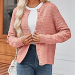 Nadorine Women's Knit Cardigan Long Sleeve Open Front Cropped Jackets