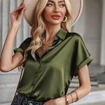 Satin Button Down Shirts- Nadorine (Us Only)