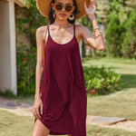 Nadorine Spaghetti Strap Dress Casual V Neck Beach Dress (DE Only)