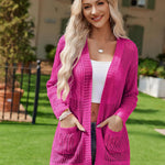 Nadorine Women 2024 Lightweight Crochet Cardigan Long Sleeve Open Front Knit Sweater Summer Kimono Cover Up with Pockets