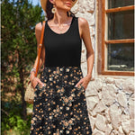 Nadorine Summer Dress Knee-Length Round Neck Floral Dress (DE Only)