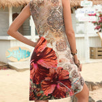 Nadorine V Neck Sleeveless Sundresses Boho Beach Dress with Pockets