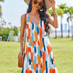 Nadorine Casual Beach Boho Dress Sleeveless Crewneck Tank Dress