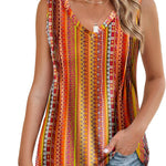 Nadorine Pleated Tank Tops Loose Fit V Neck Sleeveless Tops
