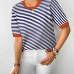 Zeagoo Womens Sweaters Short Sleeve Top Casual Knit Tops