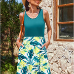 Nadorine Summer Dress Knee-Length Round Neck Floral Dress (DE Only)