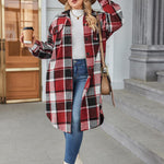 Zeagoo Womens Plus Size Flannel Plaid Button Down Shacket Jacket