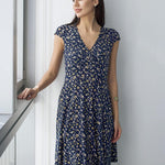 Nadorine A-line dress V-neck floral dress elegant summer dresses (DE Only)
