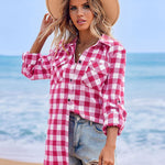 Nadorine Checked Shirt Women's Long Sleeve Costume Blouse (DE Only)