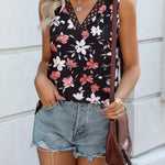 Nadorine Women V Neck Lace Tank Tops