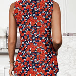 Nadorine Sleeveless Eyelet Shirts High Neck Top