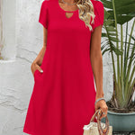 Nadorine Women's Casual A-Line Dresses with Pockets Floral Tshirt Dress