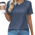 Nadorine T-Shirt Short Sleeve Tops Casual Crew Neck Blouse (DE Only)