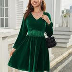 Nadorine Women's Elegant Velvet Dress Winter Dress (DE Only)