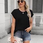Nadorine Cap Sleeve Sweater Vest Knit Sweater