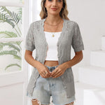 Nadorine Women's Short Sleeve Cardigan V-Neck Button up Sweater