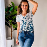 Nadorine Women Casual Soft V Neck Basic Tee Tops