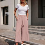 Zeagoo Women's Trousers Casual Wide Straight Cut Suit Trousers (DE Only)