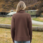 Nadorine Pullover Women's Turtleneck Elegant Long Sleeve Jumper
