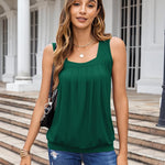 Nadorine  Tank Tops Square Neck Loose Fit Going Out Tops