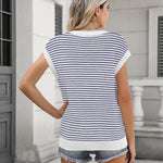 Nadorine Cap Sleeve Sweater Vest Knit Sweater