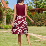 Nadorine Summer Dress Knee-Length Round Neck Floral Dress (DE Only)