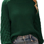 Nadorine Women's Elegant Knitted Jumper Crew Neck Sweater (DE Only)