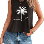 Zeagoo Women's Summer Crop Tank Tops 2024 Casual Crewneck Cropped Tops Graphic Loose Fit Sleeveless Shirts