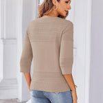 Nadorine 3/4 Sleeve Cropped Cardigan Crochet Shrug
