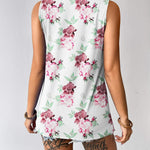 Nadorine Tank Top Blouses Scooped Neck Pleated Front Shirts