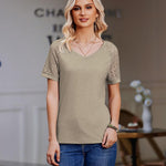 Nadorine Women's Blouse Short Sleeve Lace Top (DE Only)