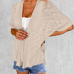 Nadorine 3/4 Sleeve Cardigans Open Front Beach Coverup