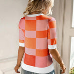 Nadorine Short Sleeve Sweater Crew Neck Dressy Casual Soft Knit Tops