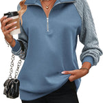 Zeagoo Women's Sweatshrits Quarter Zip Pullover Casual Cable Outfits