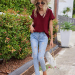 Nadorine Women's Blouses Elegant Chiffon T-Shirt (DE Only)
