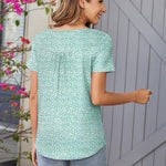 Nadorine Women Tunic Tops Dressy Casual Short Sleeve Floral Shirts