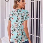 Zeagoo Womens Tops Petal Short Sleeve Summer Casual Shirts